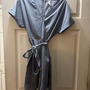 Love Brand Slate Blue Mini Dress